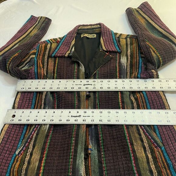 Studio Produce Hippie Boho Art To Wear Woven Shacket Jacket Size Medium - Picture 5 of 10